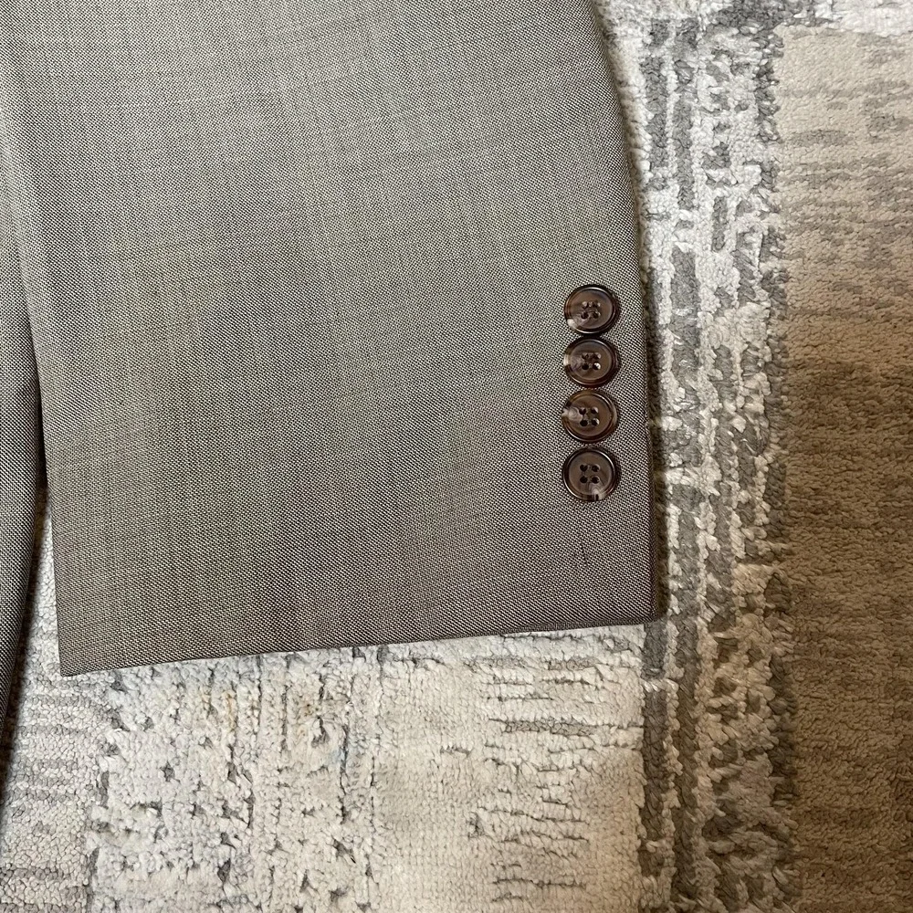 Lauren Ralph Lauren Suit Mens 40S 38x27 Gray 100% Wool 2‎ Button 2 Piece Pleated